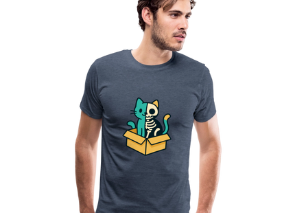 Schrödinger's Katze - Männer Premium T-Shirt - Blau meliert