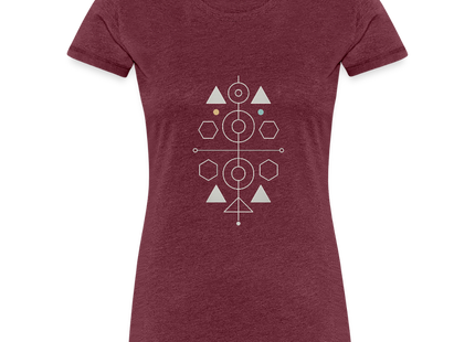Symmetry is Everything - Frauen Premium T-Shirt - Bordeauxrot meliert