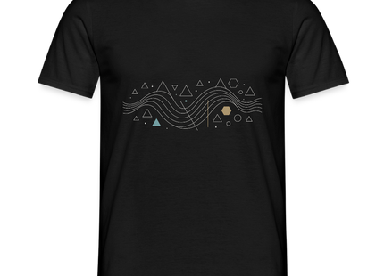 Geometric Wave – Mathematik in fließender Perfektion - Männer T-Shirt - Schwarz