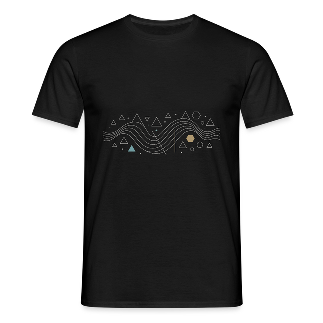 Geometric Wave – Mathematik in fließender Perfektion - Männer T-Shirt - Schwarz