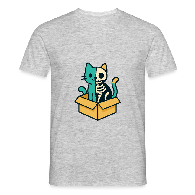 Schrödinger's Katze - Männer T-Shirt - Grau meliert