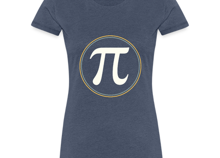 π in Circle – Die Eleganz der Konstanten - Frauen Premium T-Shirt - Blau meliert