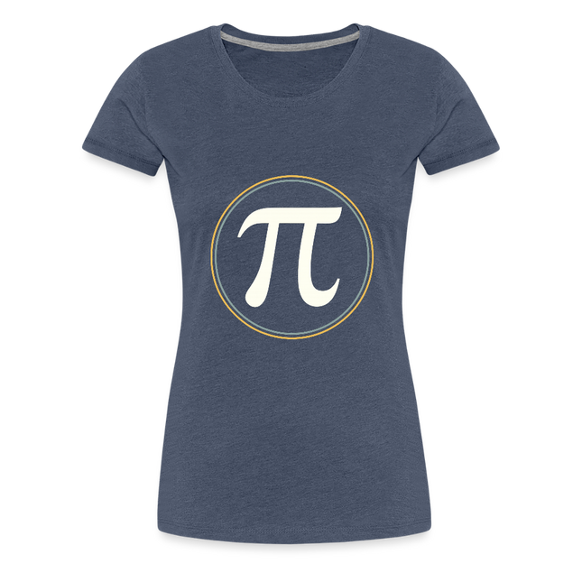 π in Circle – Die Eleganz der Konstanten - Frauen Premium T-Shirt - Blau meliert