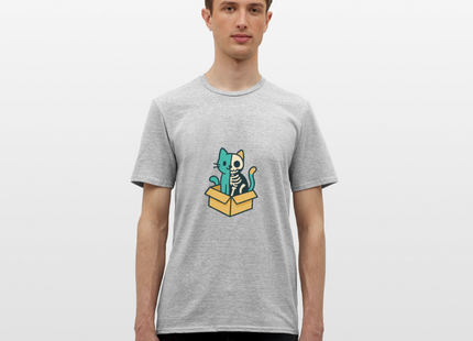 Schrödinger's Katze - Männer T-Shirt - Grau meliert