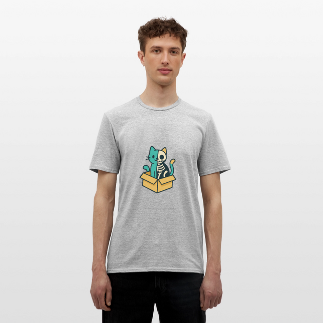 Schrödinger's Katze - Männer T-Shirt - Grau meliert