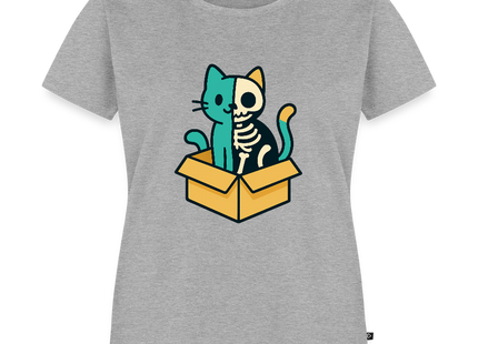 Schrödinger’s Katze - Frauen T-Shirt - Grau meliert