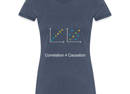 Correlation ≠ Causation - Frauen Premium T-Shirt - Blau meliert