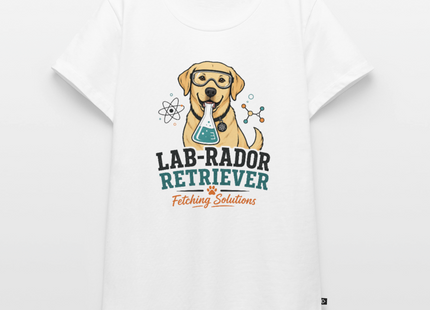 Lab-Rador Retriever T-Shirt für Frauen – Süßes Labrador & Chemie Shirt - Weiß