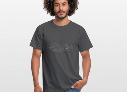 Geometric Wave – Mathematik in fließender Perfektion - Männer T-Shirt - Anthrazit