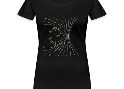 Time Dilation Flow – Die Verzerrung der Zeit stilvoll visualisiert - Frauen Premium T-Shirt - Schwarz