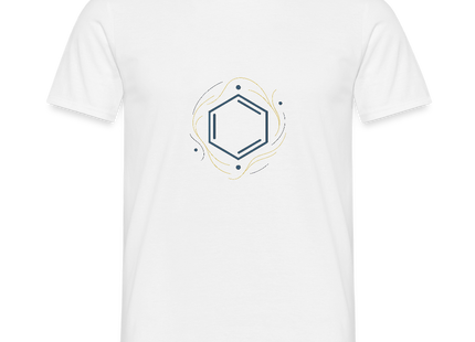 Benzolring Geometry – Die Schönheit der Symmetrie - Männer Premium T-Shirt - Weiß