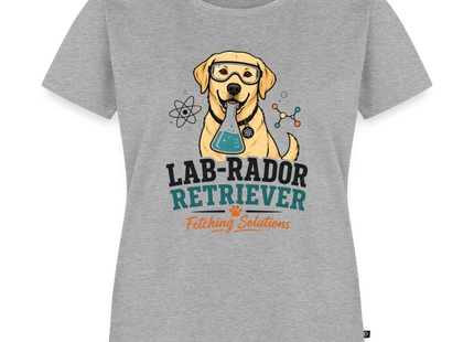 Lab-Rador Retriever T-Shirt für Frauen – Süßes Labrador & Chemie Shirt - Grau meliert