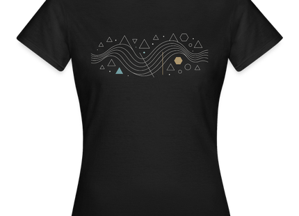Geometric Wave – Mathematik in fließender Perfektion - Frauen T-Shirt - Schwarz