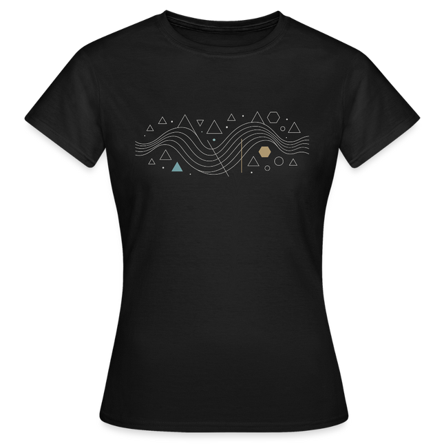 Geometric Wave – Mathematik in fließender Perfektion - Frauen T-Shirt - Schwarz