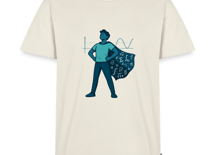 Mathe ist mein Superhelden-Modus - Männer T-Shirt - Naturweiß