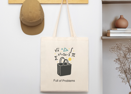 Full of Problems – Die Tasche für alle Mathehelden - Stanley/Stella Bio-Stoffbeutel - Weißgrau