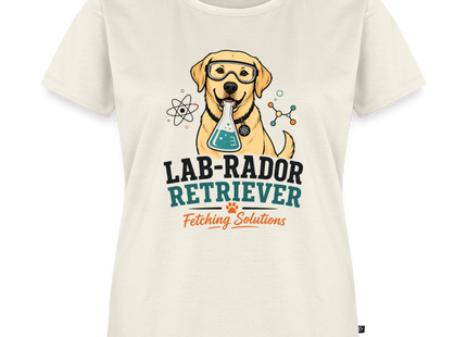 Lab-Rador Retriever T-Shirt für Frauen – Süßes Labrador & Chemie Shirt - Naturweiß