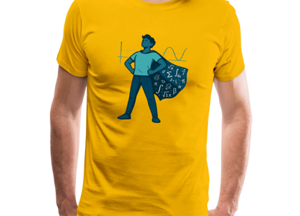 Mathe ist mein Superhelden-Modus - Männer Premium T-Shirt - Sonnengelb