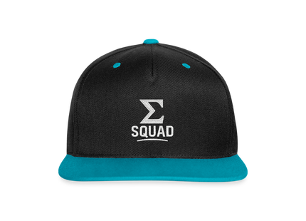 ∑-Squad - Kontrast Snapback Cap - Schwarz/Türkis