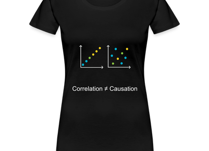 Correlation ≠ Causation - Frauen Premium T-Shirt - Schwarz