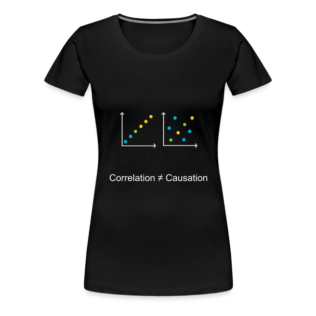 Correlation ≠ Causation - Frauen Premium T-Shirt - Schwarz
