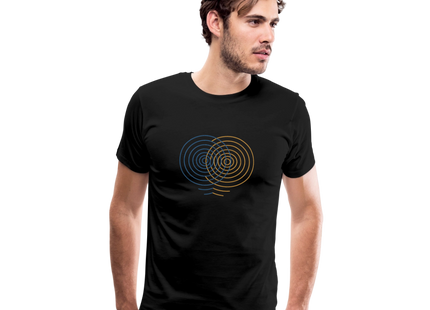Concentric Interference – Wellen im Gleichklang - Männer Premium T-Shirt - Schwarz