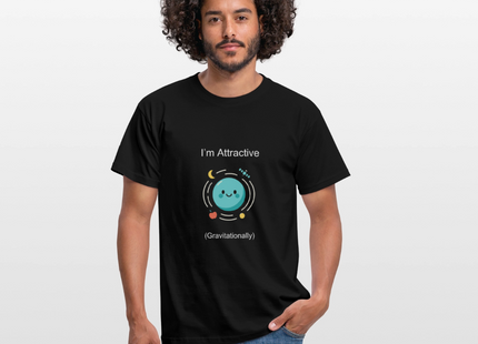 I’m Attractive (Gravitationally) – Physik-Flirt auf Nerd-Art - Männer T-Shirt - Schwarz