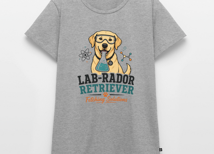 Lab-Rador Retriever T-Shirt für Frauen – Süßes Labrador & Chemie Shirt - Grau meliert