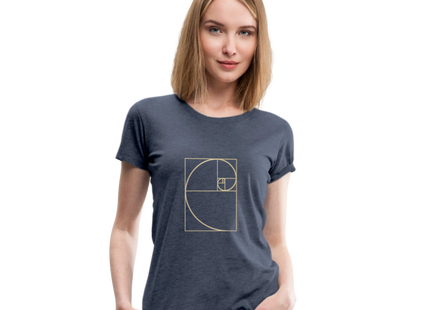 Golden Ratio / Goldener Schnitt - Frauen Premium T-Shirt - Blau meliert