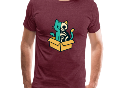 Schrödinger's Katze - Männer Premium T-Shirt - Bordeauxrot meliert