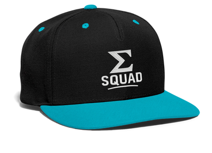 ∑-Squad - Kontrast Snapback Cap - Schwarz/Türkis