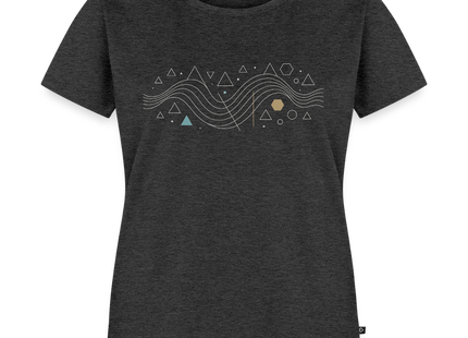 Geometric Wave – Mathematik in fließender Perfektion - Frauen T-Shirt - Anthrazit meliert