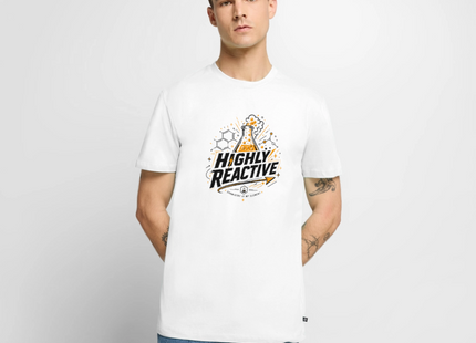 Highly Reactive T-Shirt für Männer – Chemie Shirt mit Labor Design - Weiß