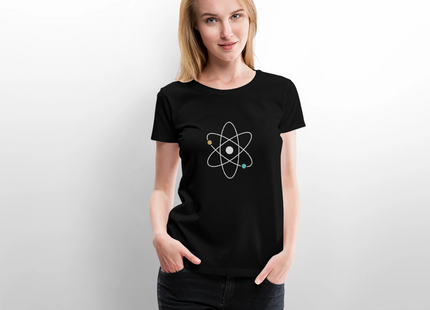 Atom Geometry – Die Ästhetik der kleinsten Bausteine - Frauen T-Shirt - Schwarz