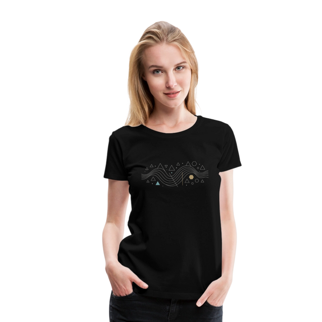 Geometric Wave – Mathematik in fließender Perfektion - Frauen Premium T-Shirt - Schwarz
