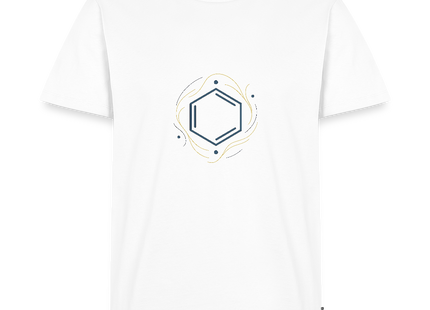 Benzolring Geometry – Die Schönheit der Symmetrie - Männer Premium T-Shirt - Weiß