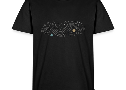 Geometric Wave – Mathematik in fließender Perfektion - Männer T-Shirt - Schwarz