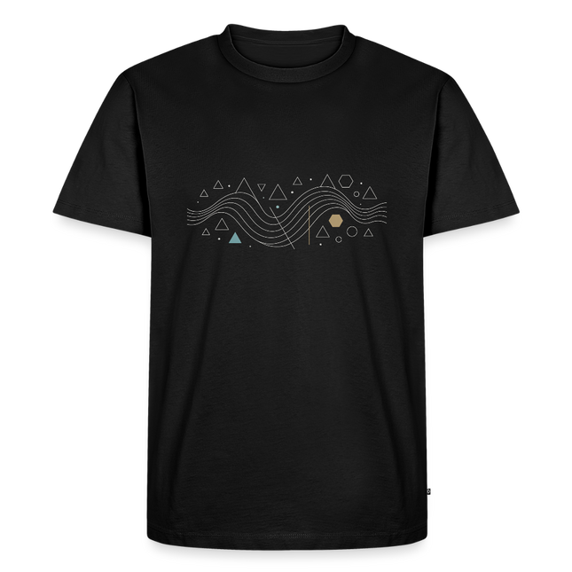 Geometric Wave – Mathematik in fließender Perfektion - Männer T-Shirt - Schwarz
