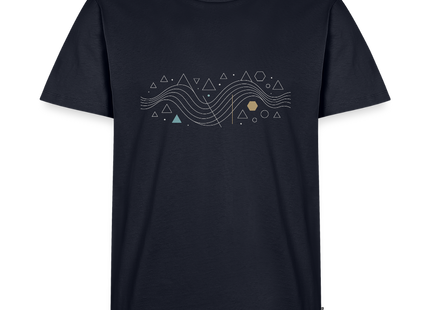 Geometric Wave – Mathematik in fließender Perfektion - Männer T-Shirt - Navy