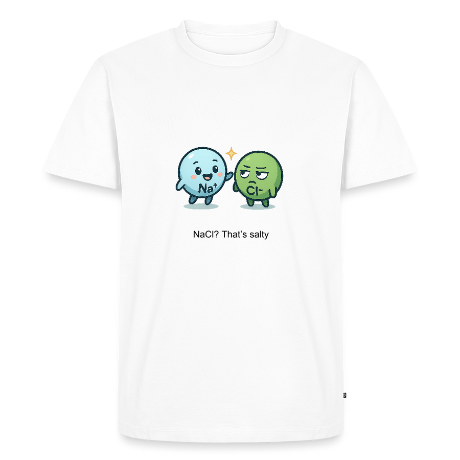 NaCl? That’s salty – Chemie mit Geschmack - Männer T-Shirt - Weiß