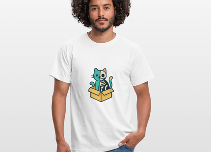 Schrödinger's Katze - Männer T-Shirt - Weiß