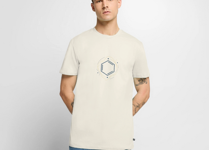 Benzolring Geometry – Die Schönheit der Symmetrie - Männer Premium T-Shirt - Naturweiß