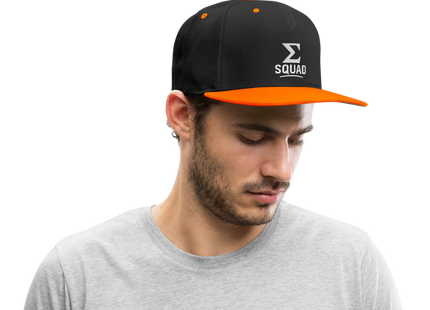 ∑-Squad - Kontrast Snapback Cap - Schwarz/Neonorange