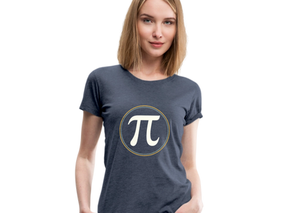 π in Circle – Die Eleganz der Konstanten - Frauen Premium T-Shirt - Blau meliert