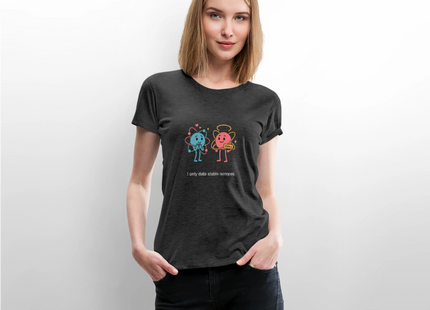 I only date stable isotopes – Chemie der Herzen - Frauen T-Shirt - Anthrazit meliert