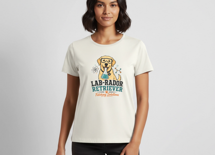 Lab-Rador Retriever T-Shirt für Frauen – Süßes Labrador & Chemie Shirt - Naturweiß