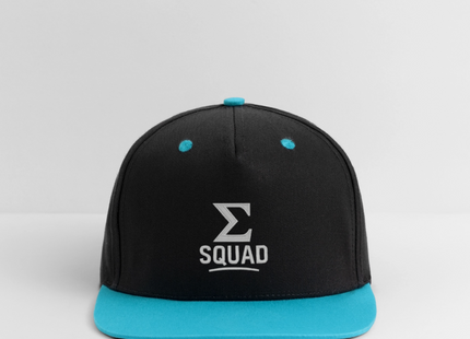 ∑-Squad - Kontrast Snapback Cap - Schwarz/Türkis