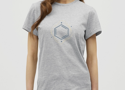 Benzolring Geometry – Die Schönheit der Symmetrie - Frauen T-Shirt - Grau meliert