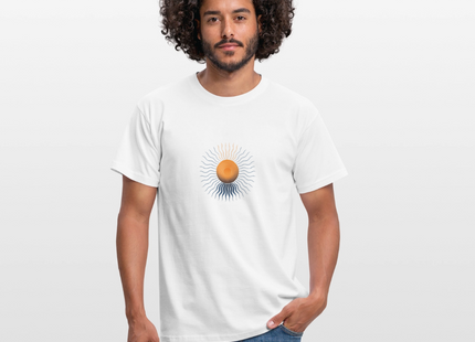 Solar Core Flow – Energie in Struktur gebannt - Männer T-Shirt - Weiß