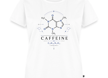 Koffein Molekül T-Shirt für Frauen – Stylisches Chemie & Kaffee Shirt - Weiß